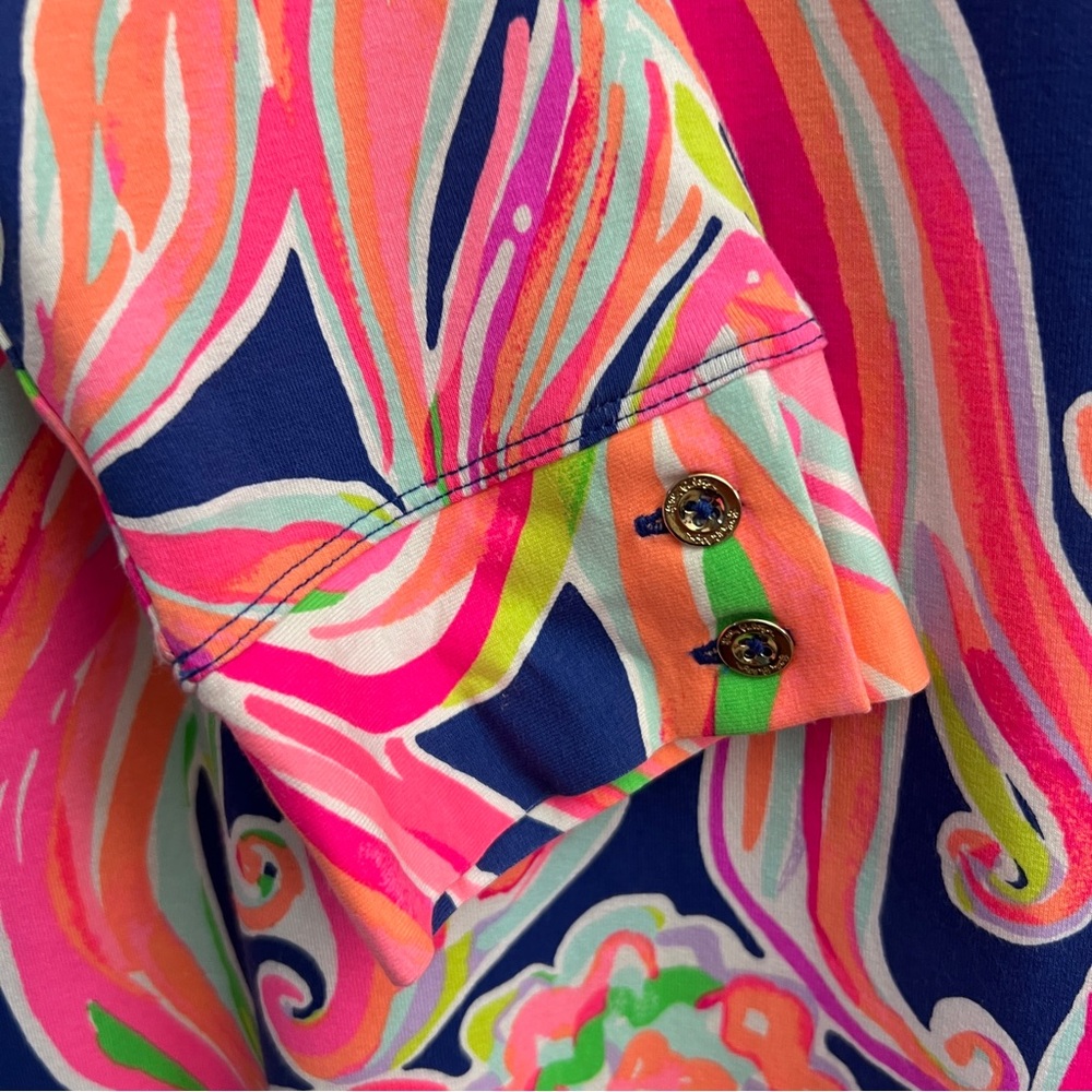 Lilly Pulitzer Emma Knit Jersey Banana Flambé Dress, Size Large - Picture 4 of 8